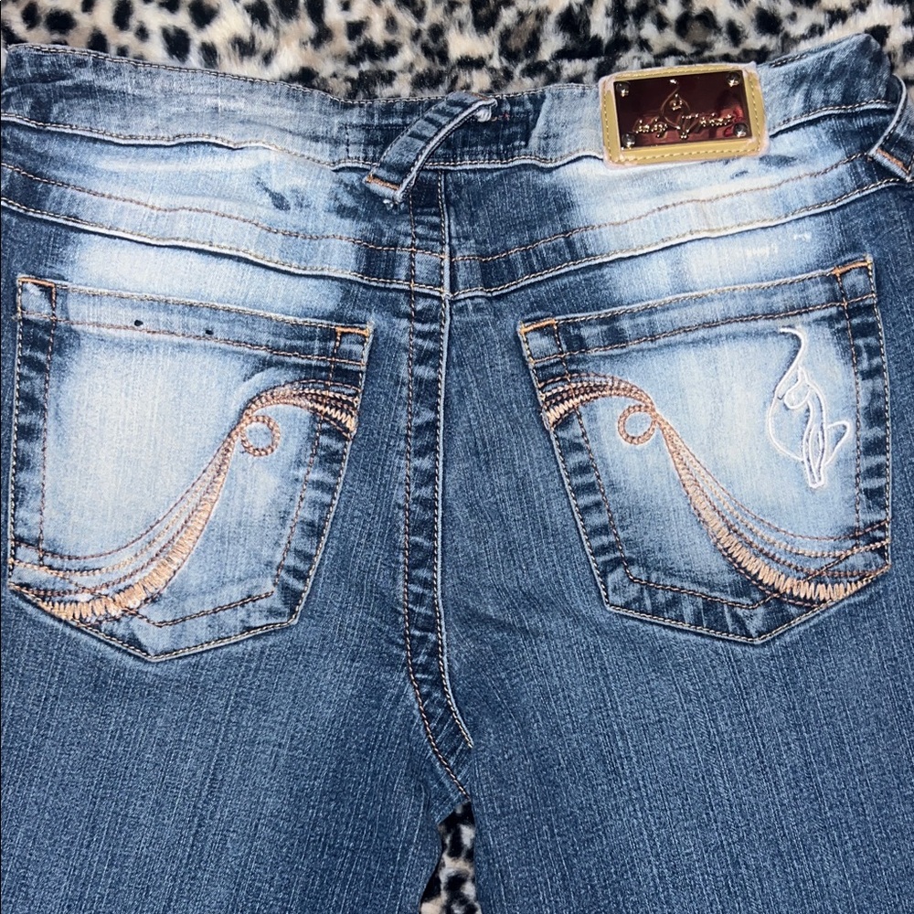 Vintage Baby Phat Jeans w/ Gold Embroidery | Authentic Y2K Rhinestone Low-Rise